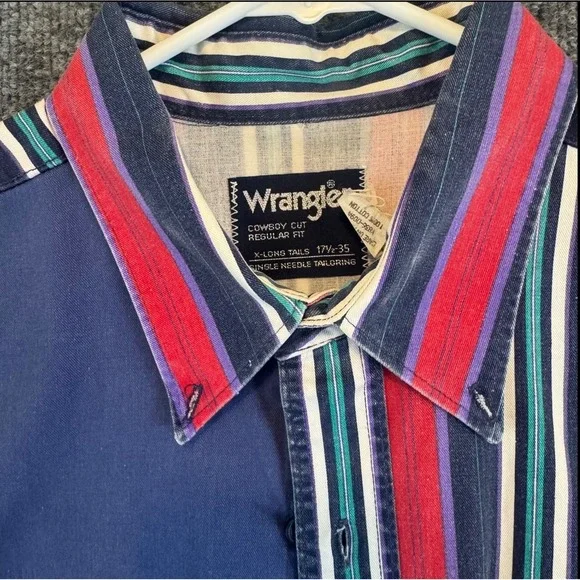 Vtg Wrangler Brushpopper Cowboy Size XL Rodeo Western stripe/ color block 90s